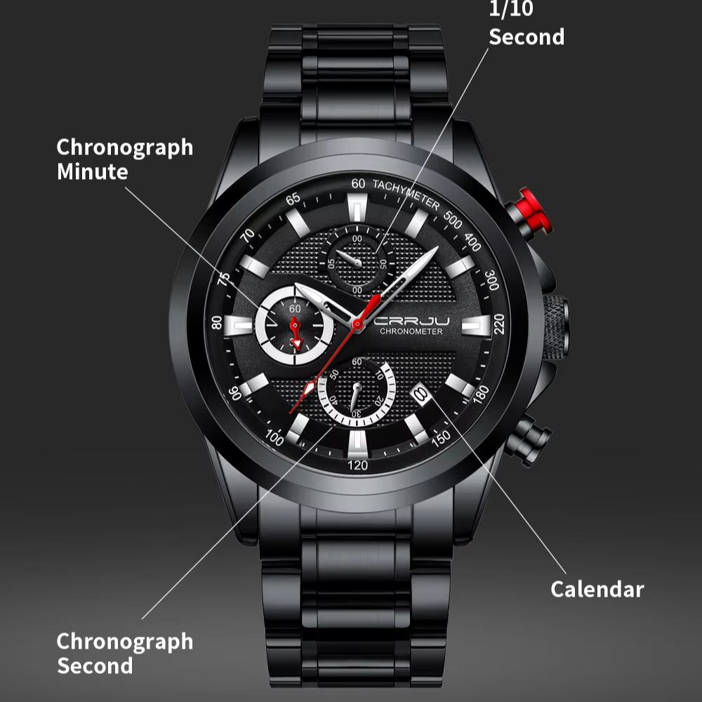 CRRJU Men Watch Fashion Busine - Electronics Gadgets For Men ulasan dan harga