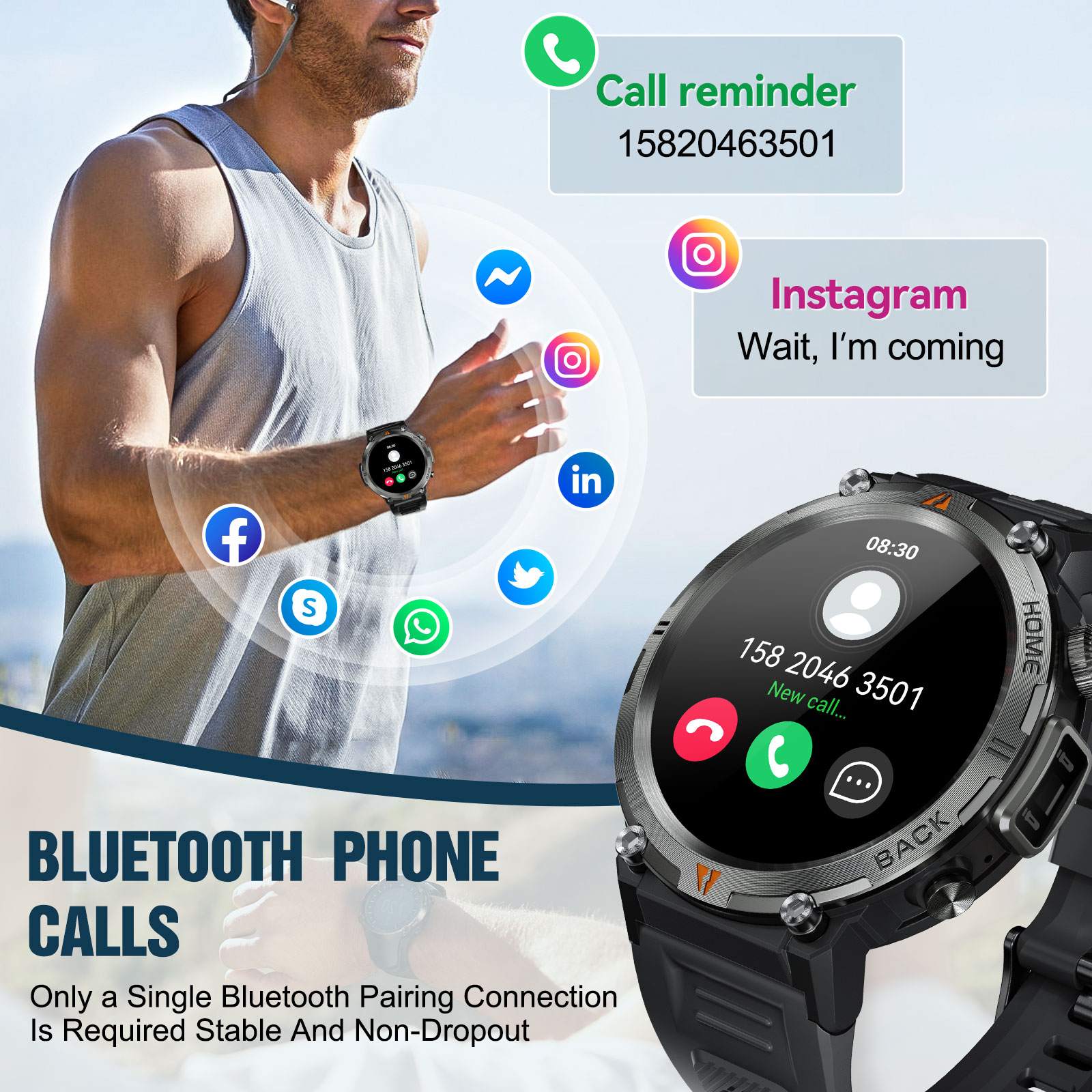 EIGIIS KE3 Bluetooth Call Smar - Electronics Quiz ulasan dan harga